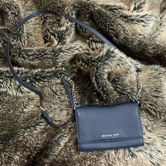 Michael Kors Handbags - Michael Kors Navy Wallet/Crossbody-NWOT